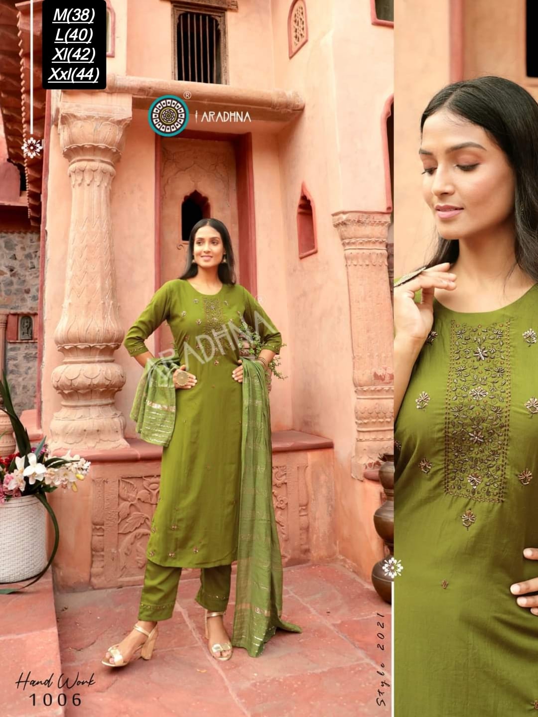 Beautiful Designer Heavy Reyon Kurti Pent with dupatta