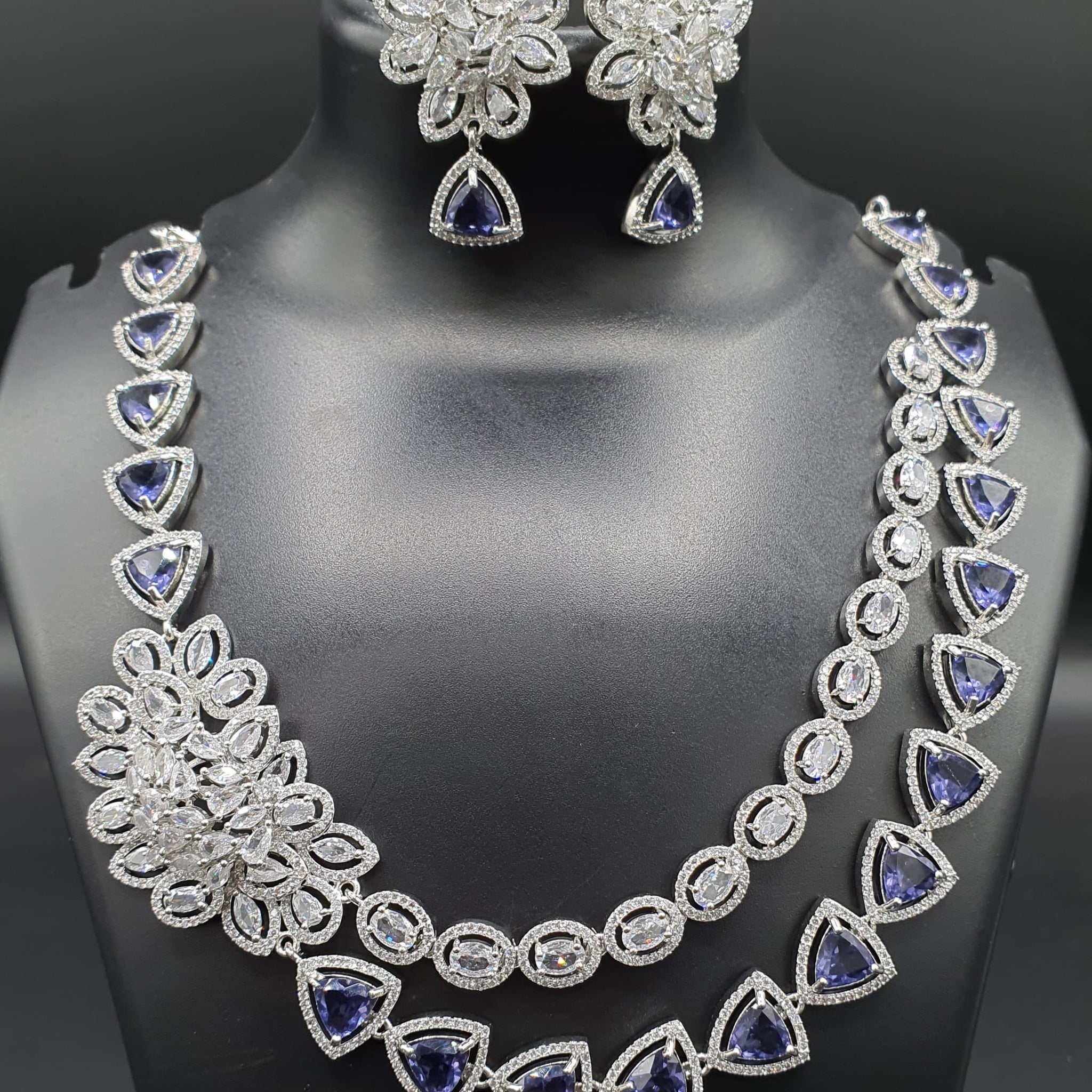 Beautiful American Diamond Jewellery Antique Set with Earrings