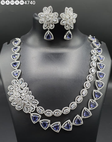 Beautiful American Diamond Jewellery Antique Set with Earrings