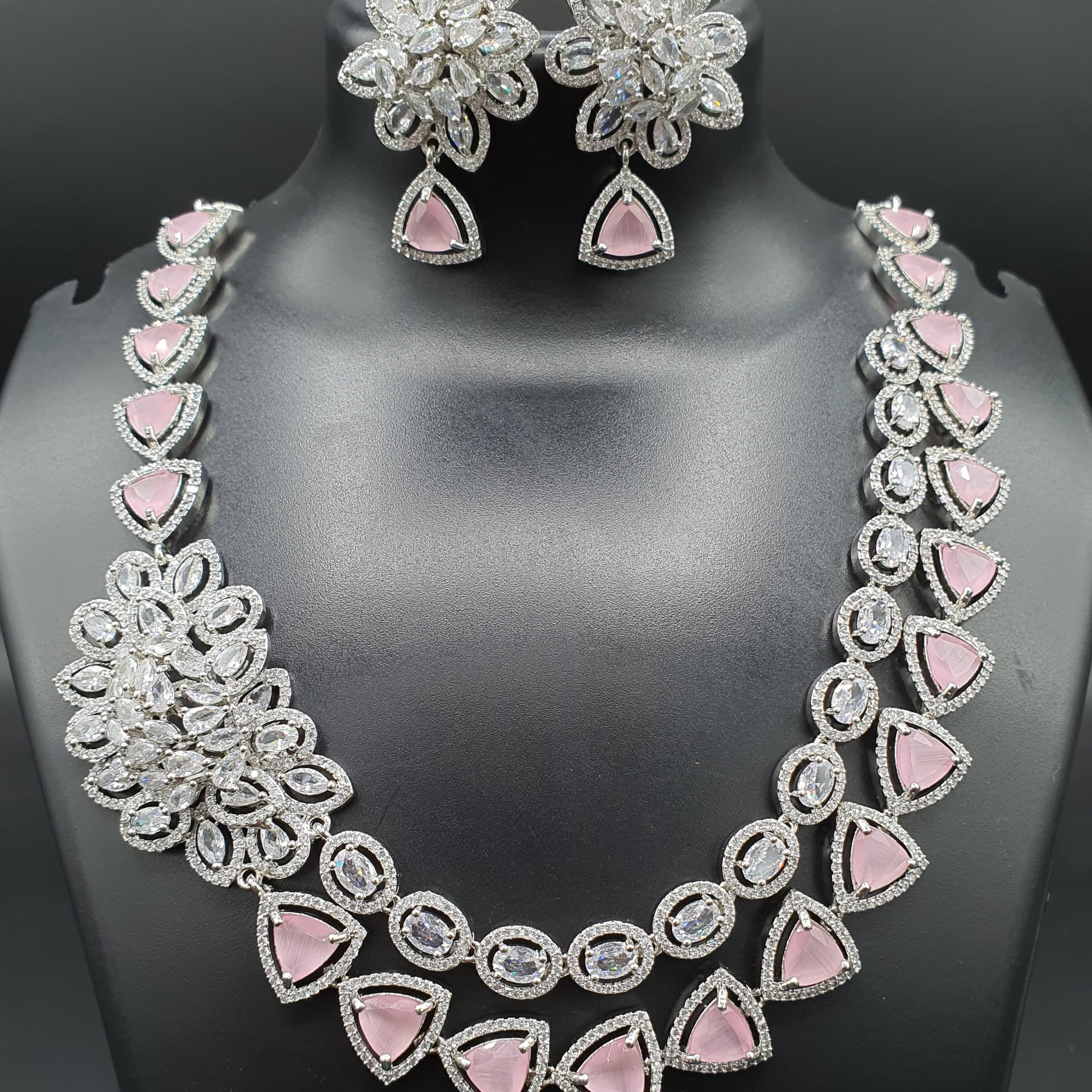 Beautiful American Diamond Jewellery Antique Set with Earrings