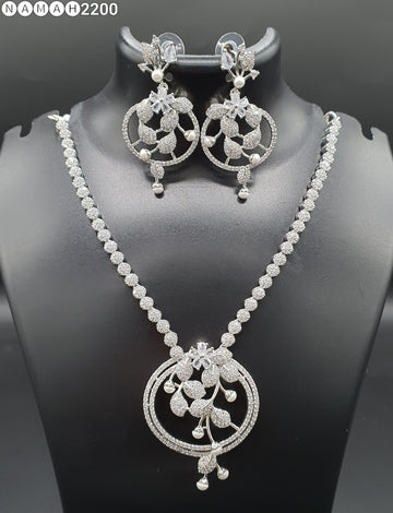 Beautiful American Diamond Jewellery Antique Set with Earrings