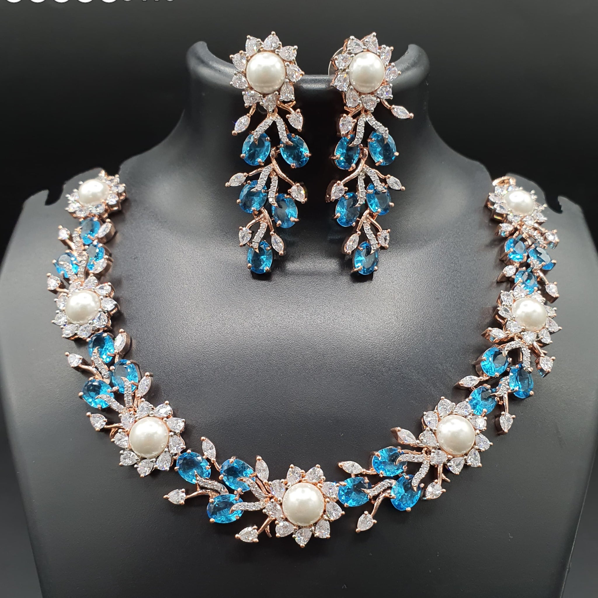 Beautiful American Diamond Jewellery Antique Set with Earrings