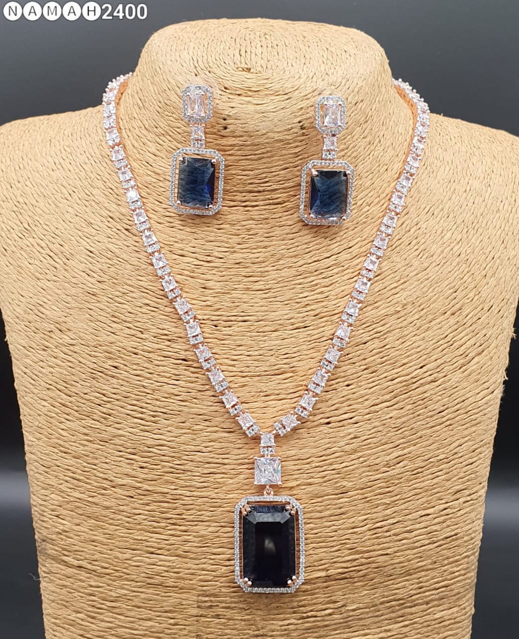 Beautiful American Diamond Jewellery Antique Set with Earrings