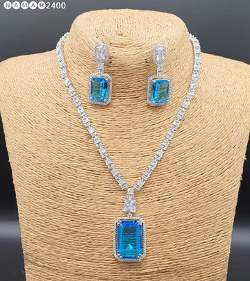 Beautiful American Diamond Jewellery Antique Set with Earrings