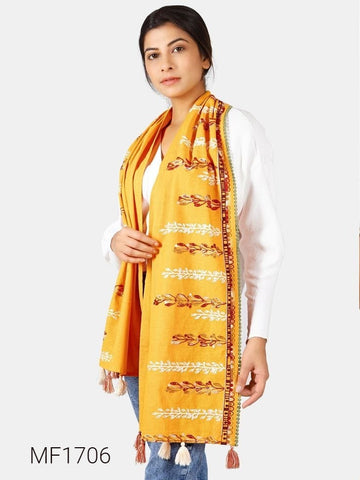 Navratri Embroidered Khadi stoles