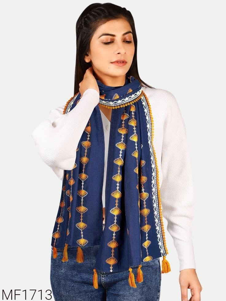 Navratri Embroidered Khadi stoles