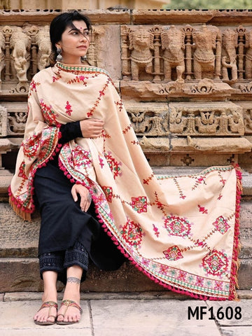 Navratri Pure Khadi Embroidered Shawls & Dupatta.