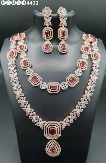 Beautiful American Diamond Jewellery Antique Set with Earrings