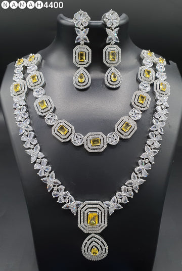 Beautiful American Diamond Jewellery Antique Set with Earrings