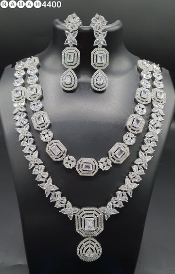 Beautiful American Diamond Jewellery Antique Set with Earrings