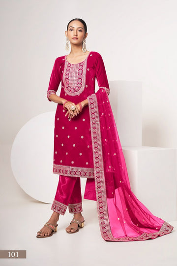 Beautiful Designer Velvet Suit Sabhyata Vol – 1