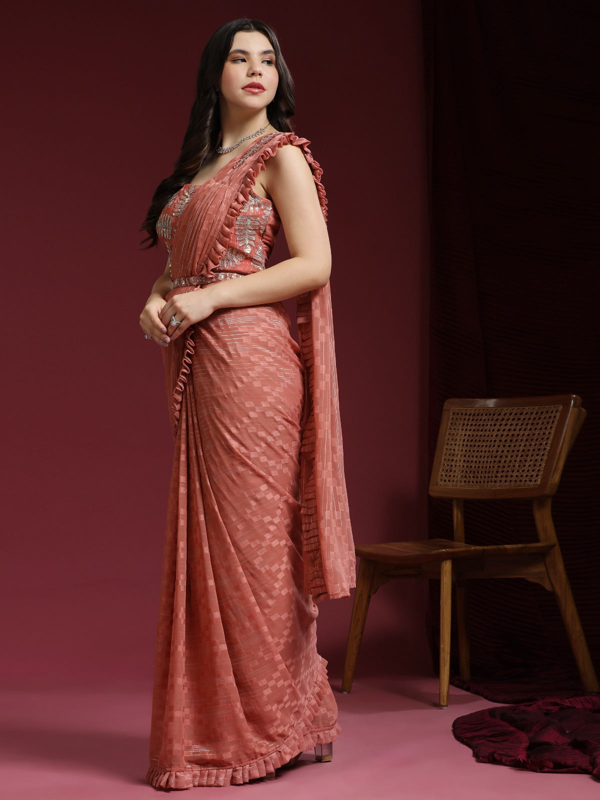 Beautiful Designer Ready To Wear One minute Saree