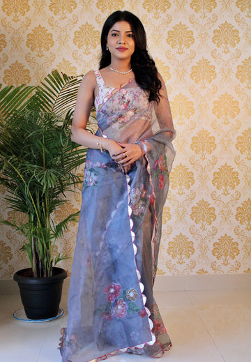 Beautiful Designer Soft Organza Saree