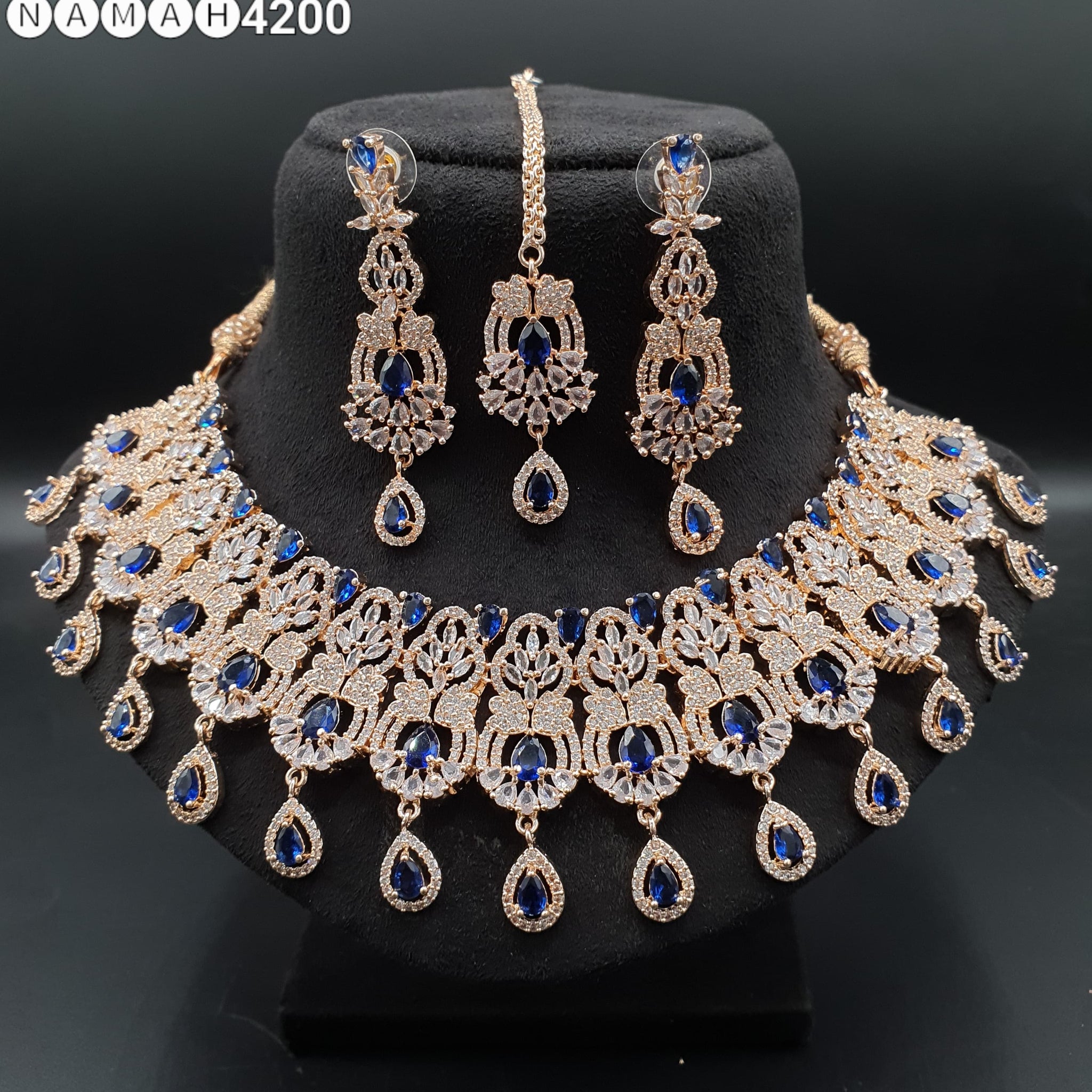 Beautiful American Diamond Padmavat Jewellery Antique Necklace Set with Earrings