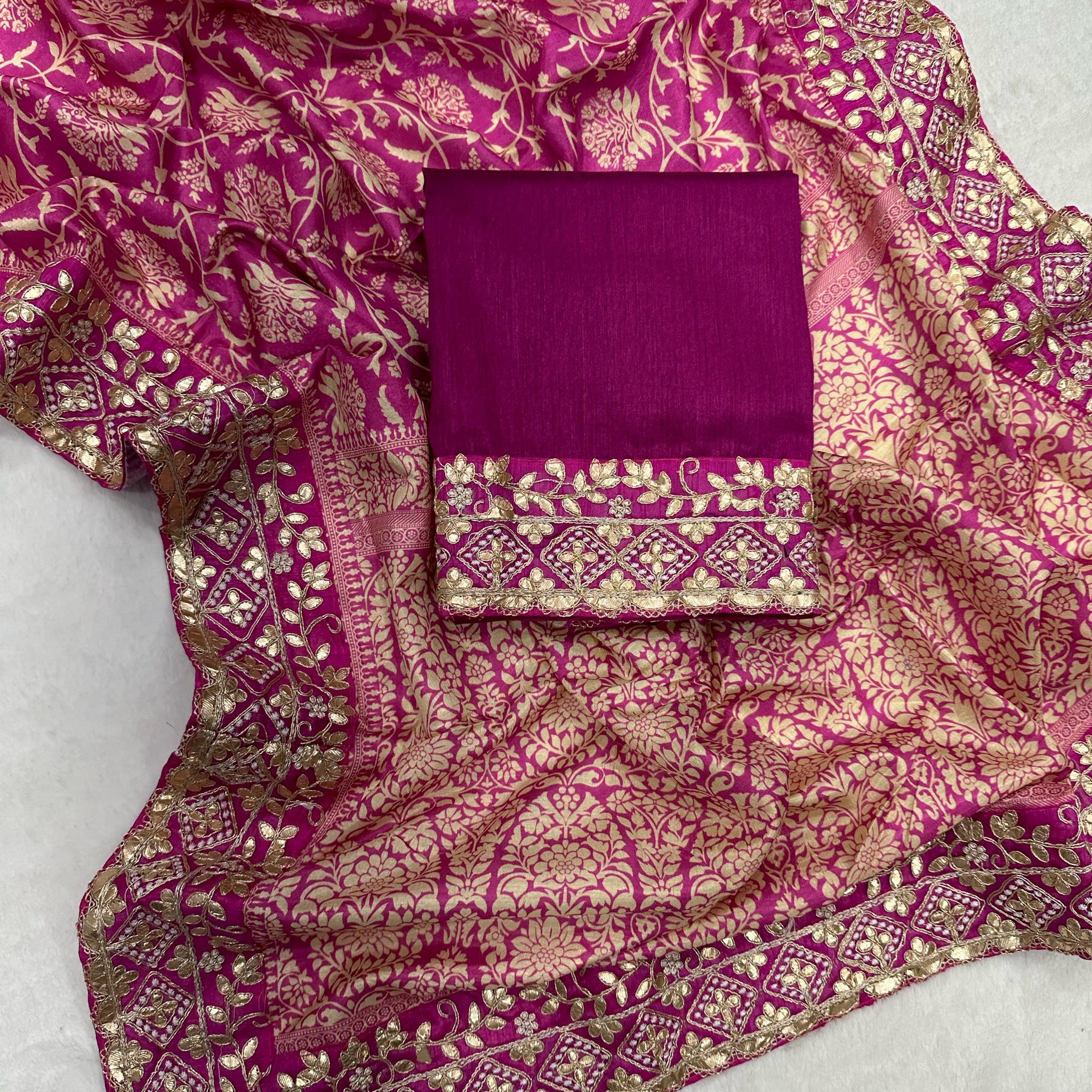 Beautiful Designer Bandhani Print With Sequins Gota Patti Saree