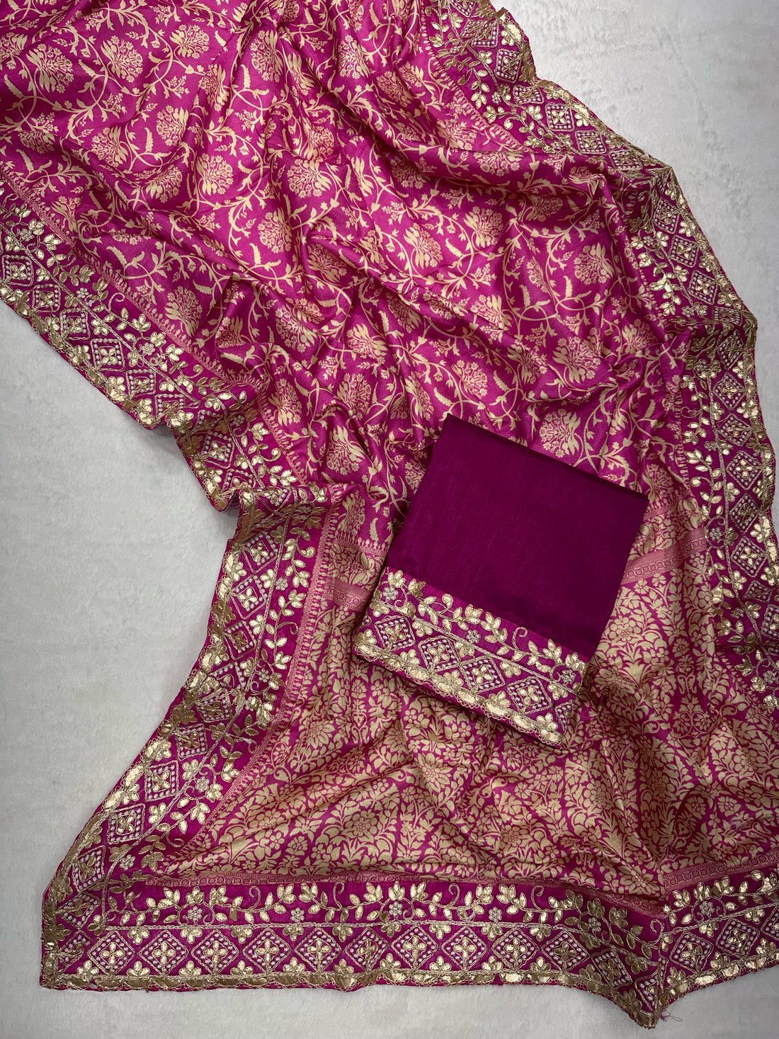 Beautiful Designer Bandhani Print With Sequins Gota Patti Saree