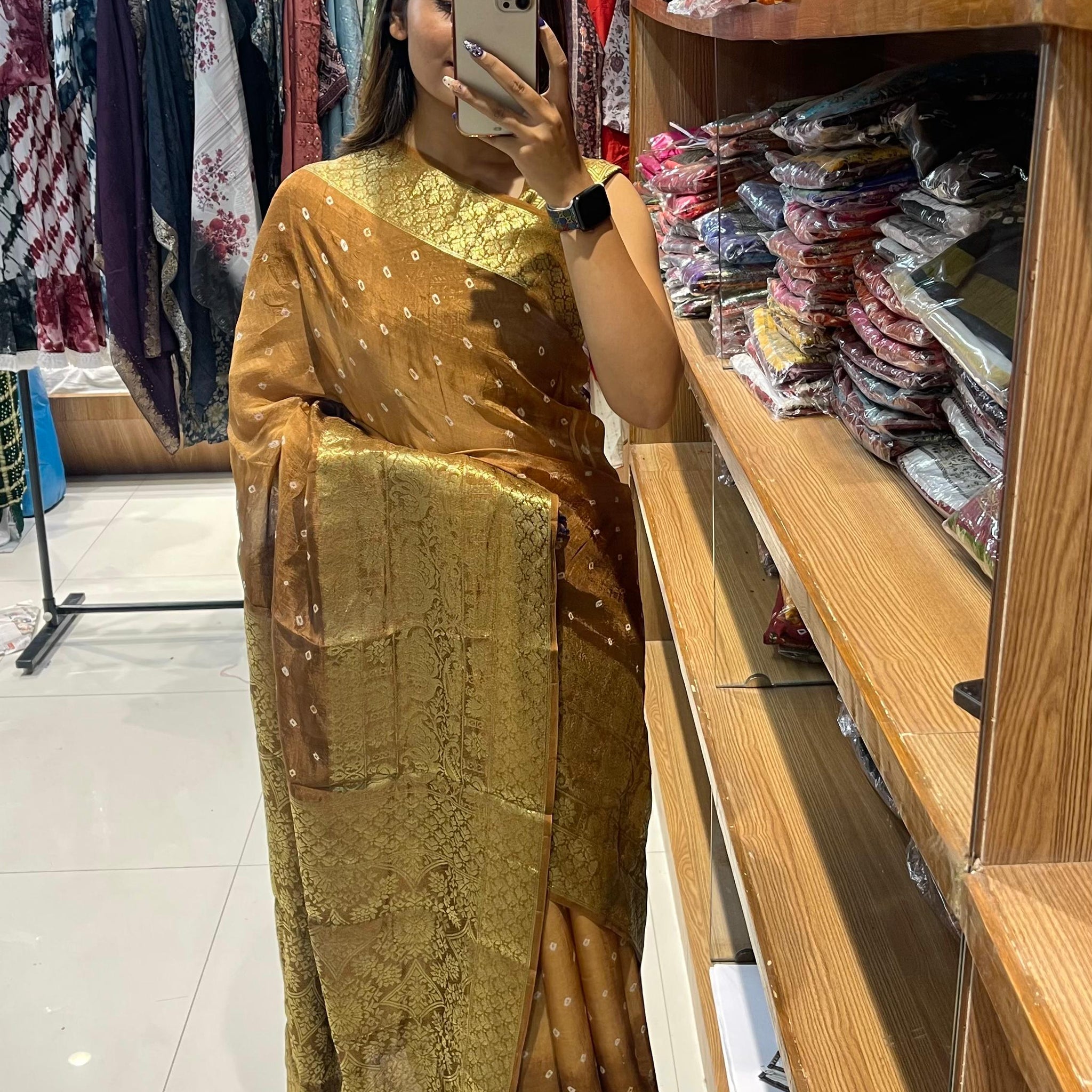 Beautiful Designer Kanjivaram Bandhani Saree