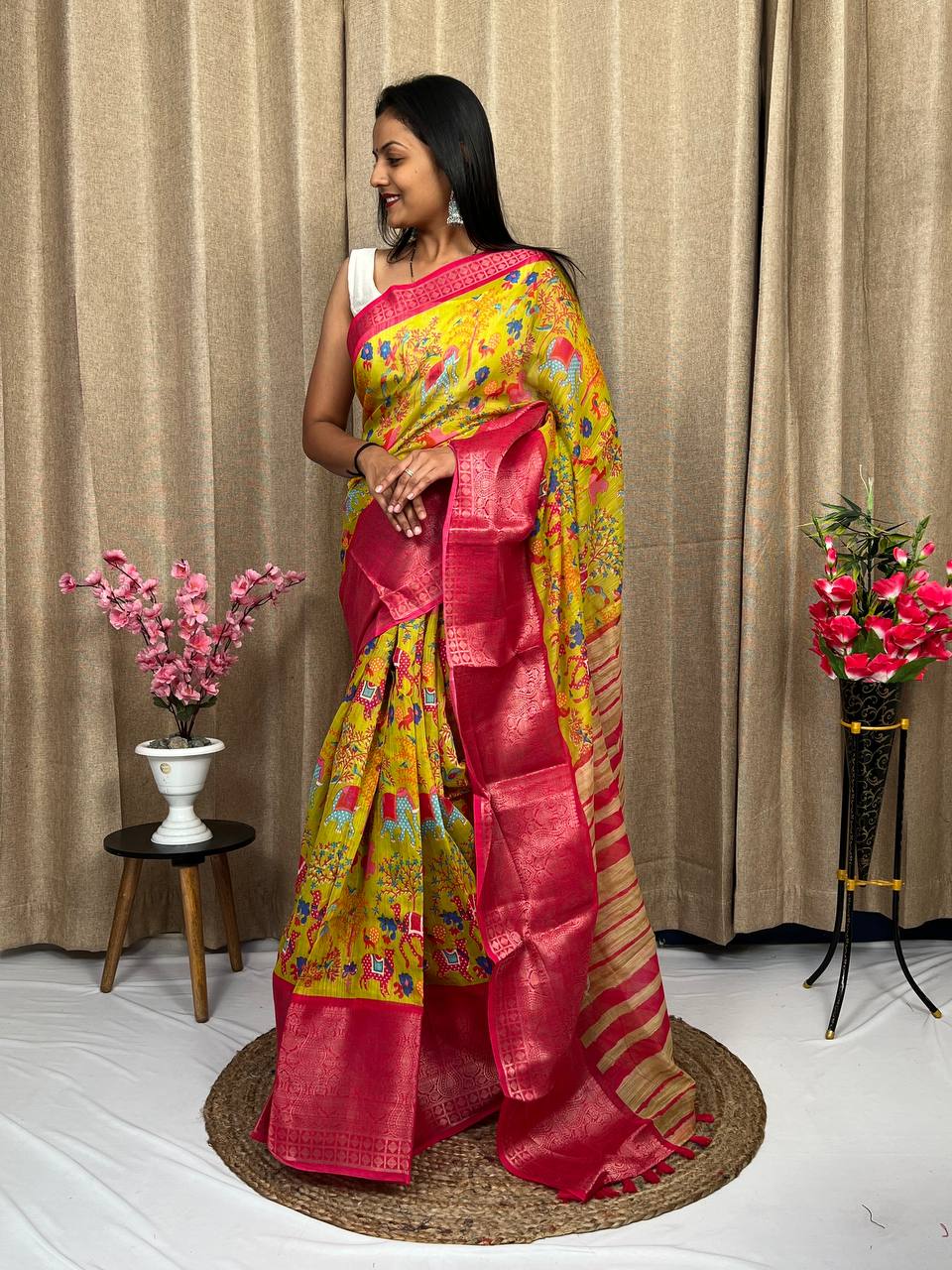 Beautiful Designer Daily Wear Soft Silk Slub Saree