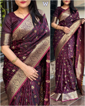 Beautiful Designer Pure Satin Silk Saree