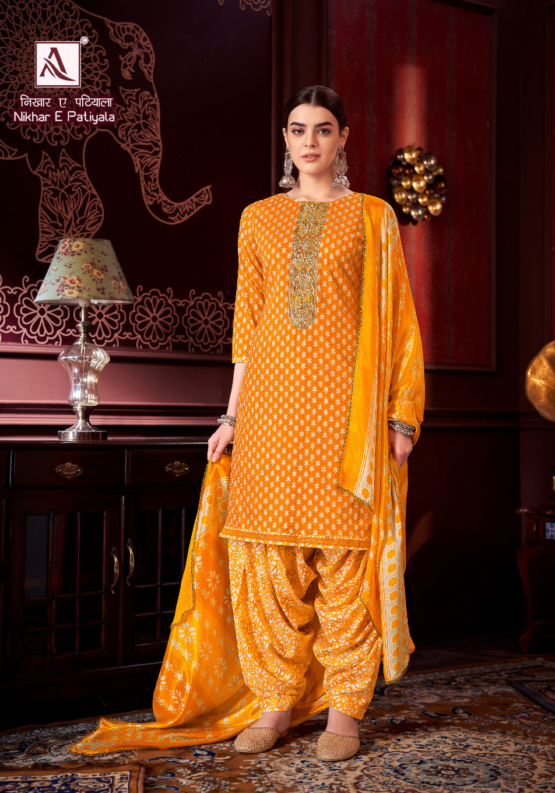 Alok Suit Nikhar E Gold Patiyala Punjabi Style Salwer Suit (699x08)