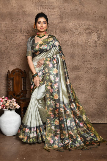 Beautiful Boutique Designer Pure Soft Tussar Silk Saree