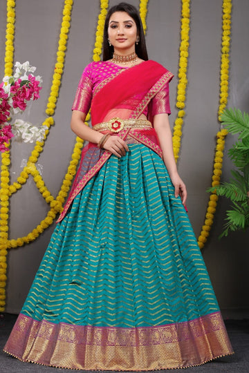 Beautiful Designer Pure Silk Zari Weaving Lahenga