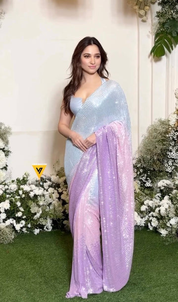 Beautiful Designer Padding Color In Heavy Georgette Sequanc Saree Design 5312