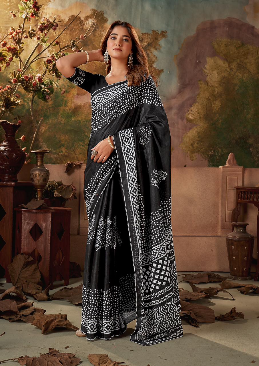 Beautiful Designer Pure Woven Mulmul Cotton Sarees