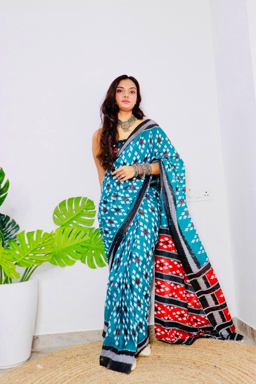 Beautiful Designer Pure Soft Cotton Sarees