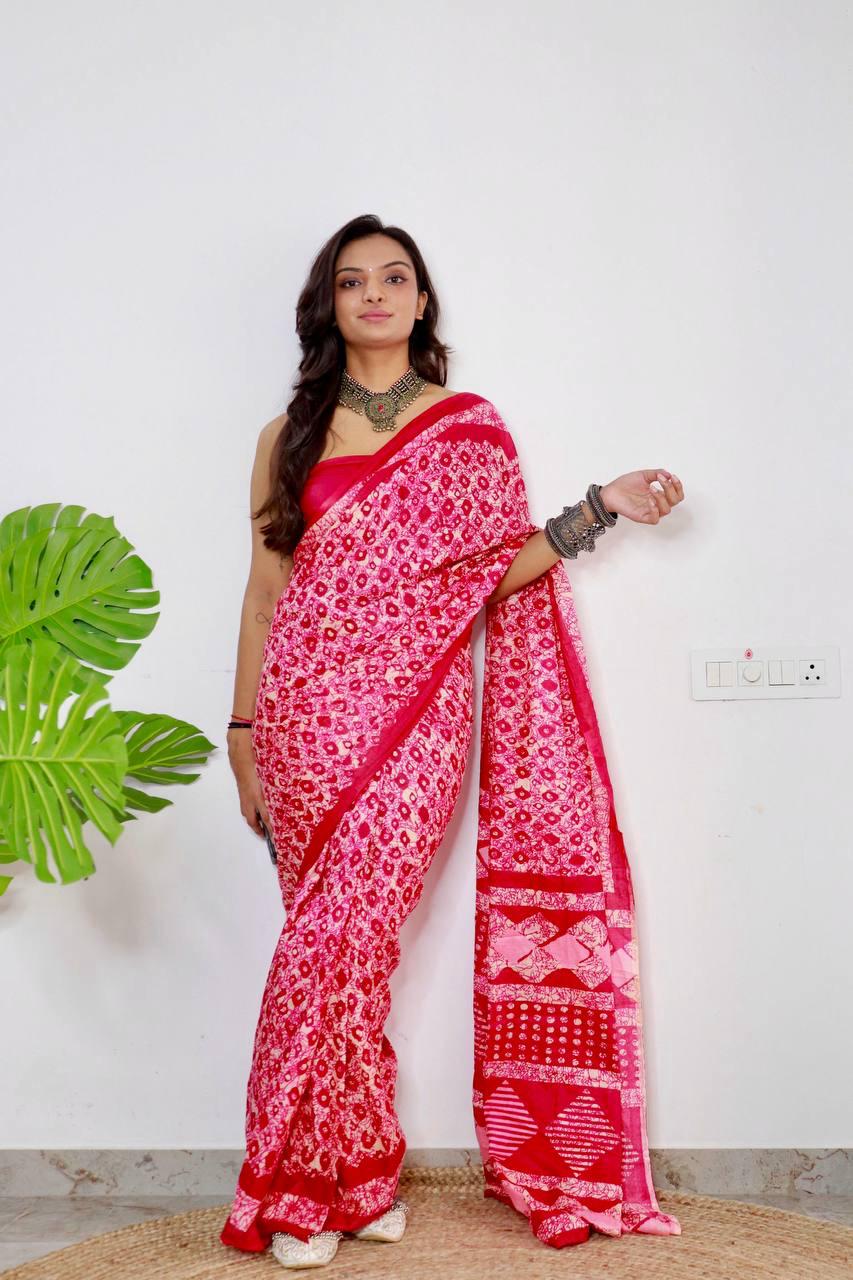 Beautiful Designer Pure Soft Cotton Sarees