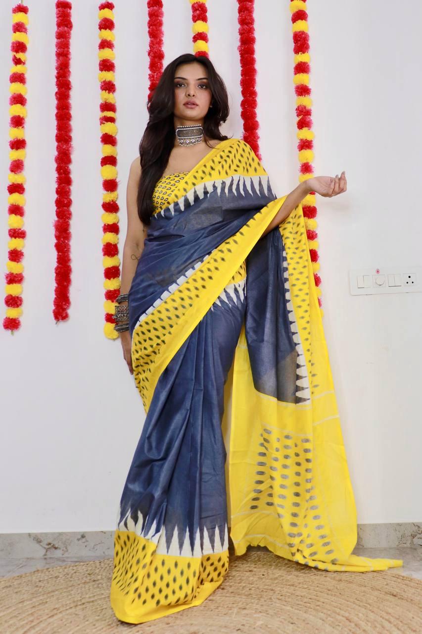 Beautiful Designer Pure Soft Mulmul Cotton Saree