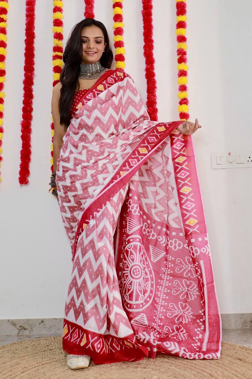 Beautiful Designer Pure Soft Mulmul Cotton Saree