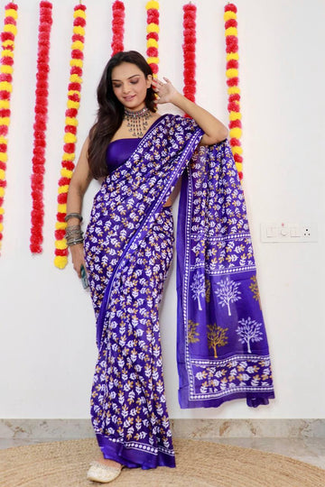 Beautiful Designer Pure Soft Mulmul Cotton Saree