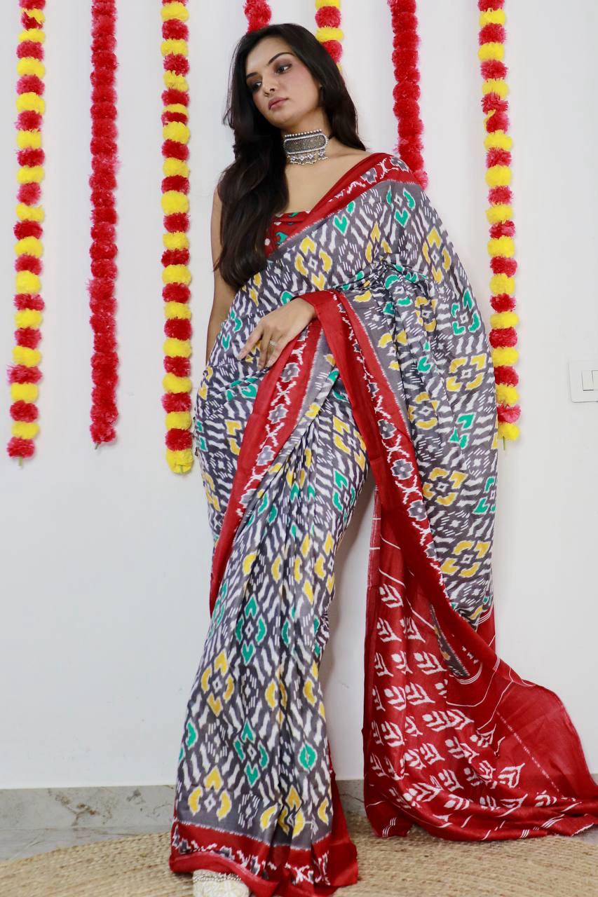 Beautiful Designer Pure Soft Mulmul Cotton Saree