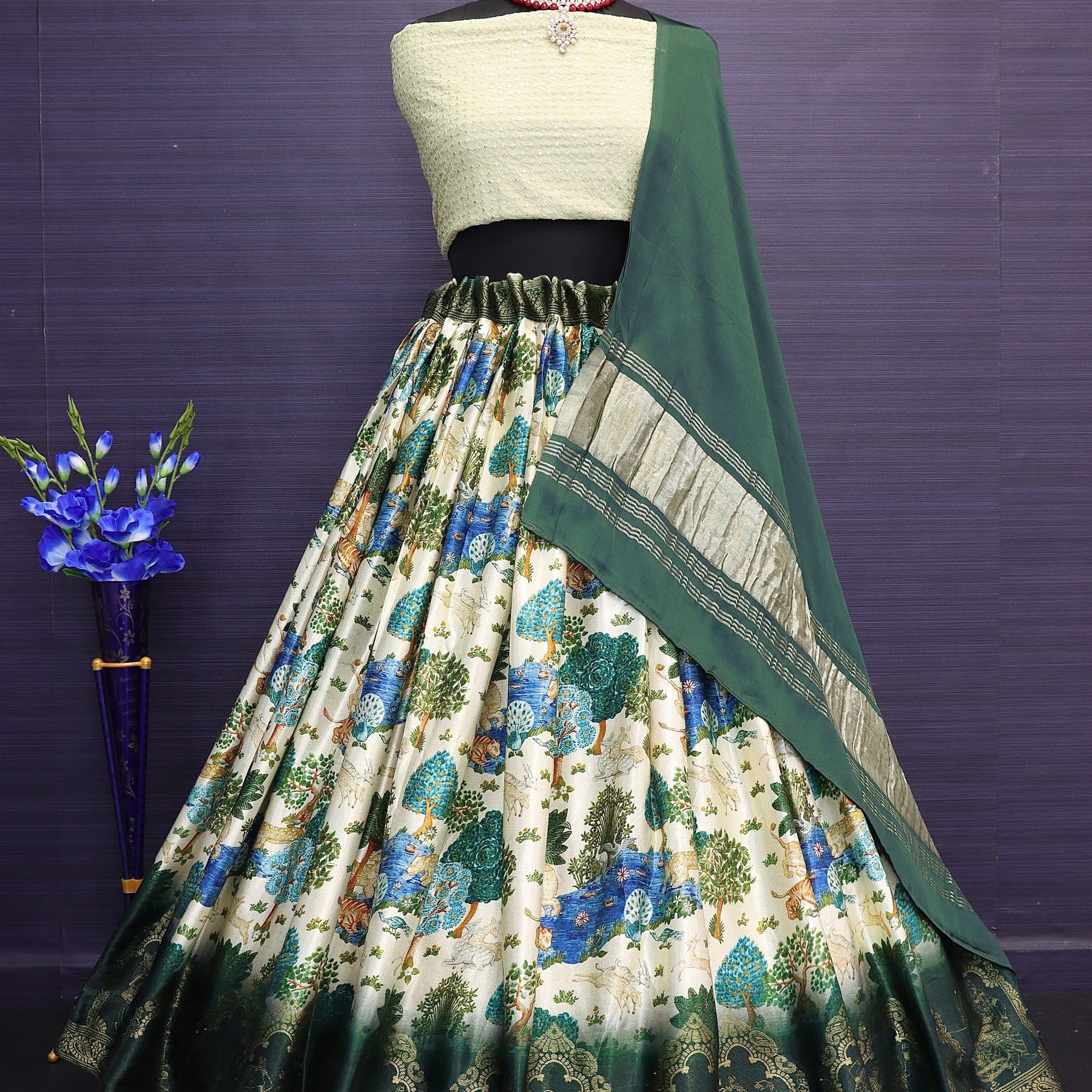 Beautiful Designer Gajji Silk Rajwadi Lehenga Choli