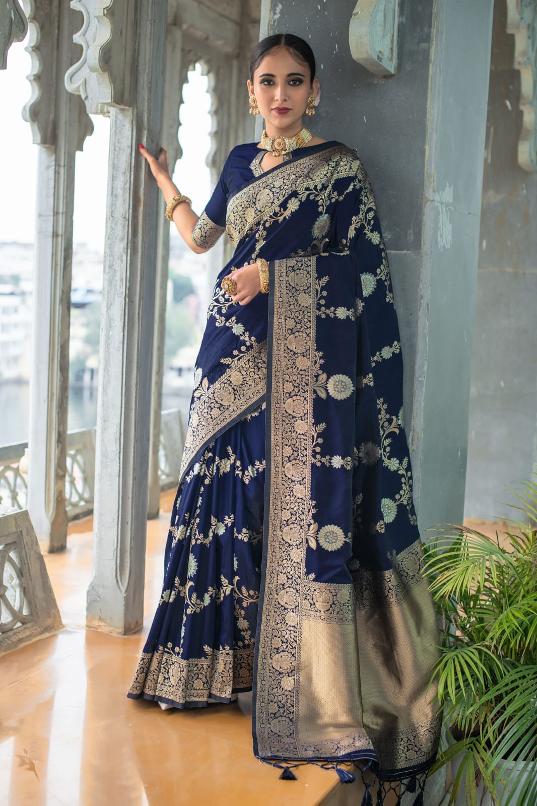 Beautiful Designer Soft Banarasi Katan silk saree