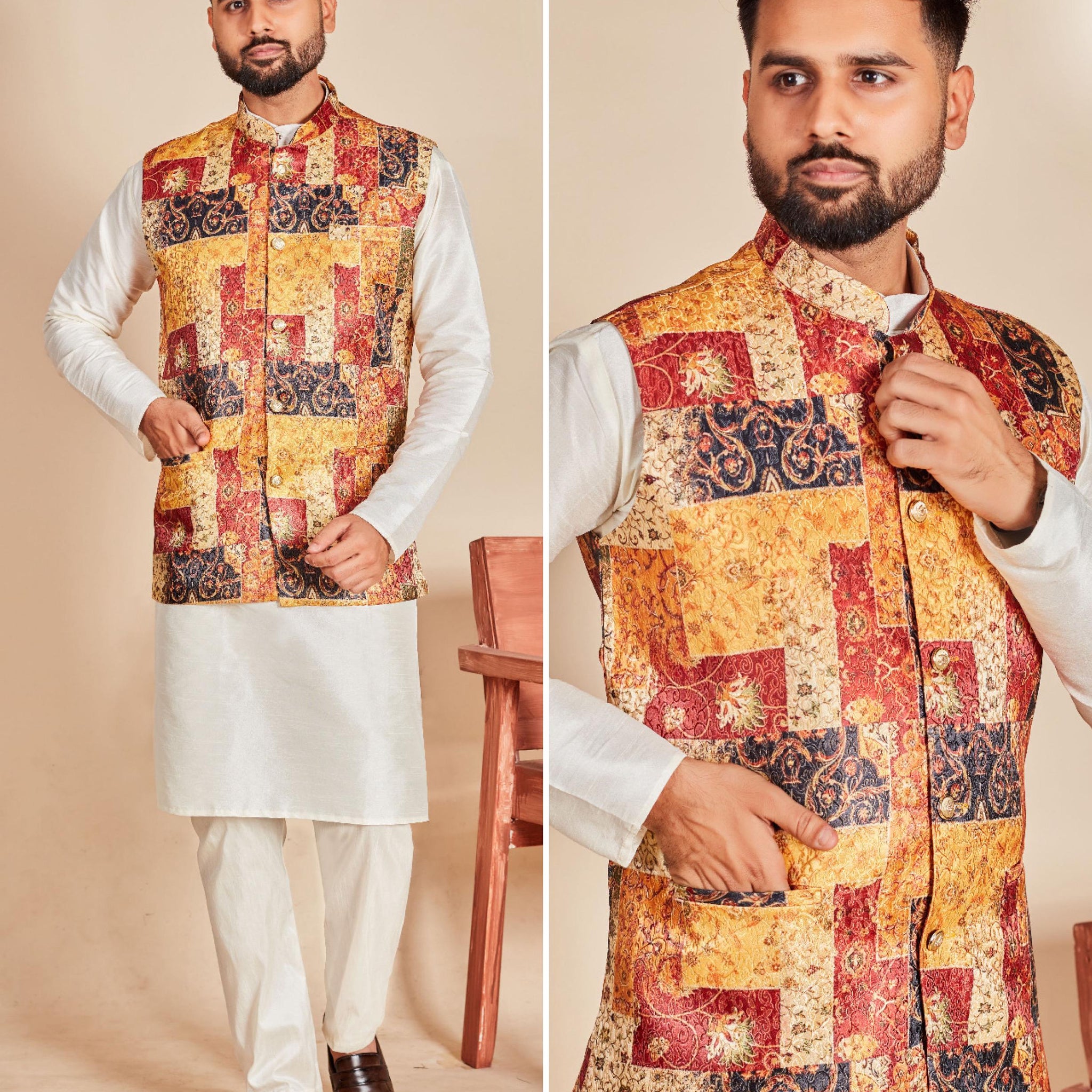 Festival Designer Ready to Wear Kurta Pyjama with Koti