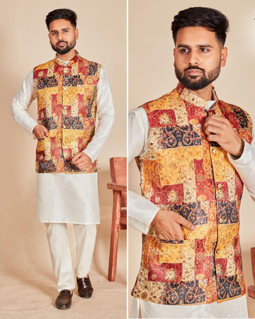 Festival Designer Ready to Wear Kurta Pyjama with Koti