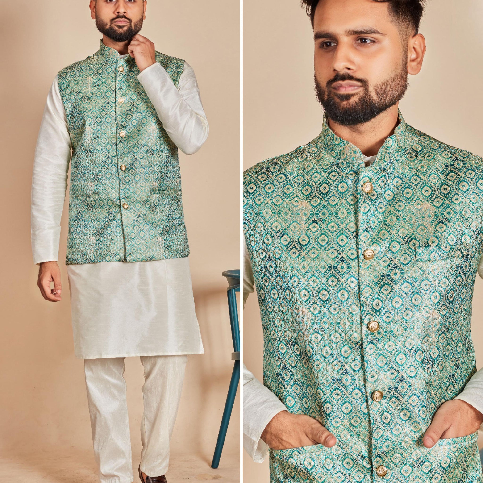 Festival Designer Ready to Wear Kurta Pyjama with Koti