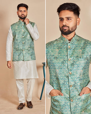 Festival Designer Ready to Wear Kurta Pyjama with Koti