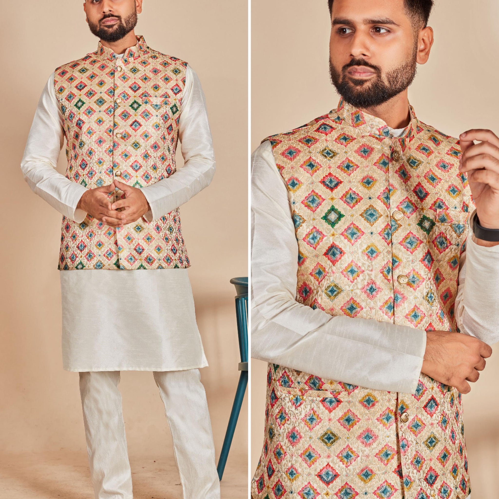 Festival Designer Ready to Wear Kurta Pyjama with Koti