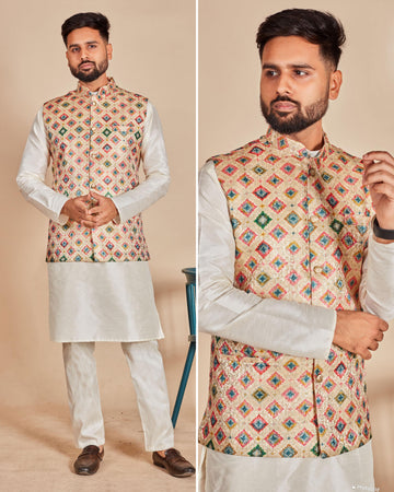 Festival Designer Ready to Wear Kurta Pyjama with Koti