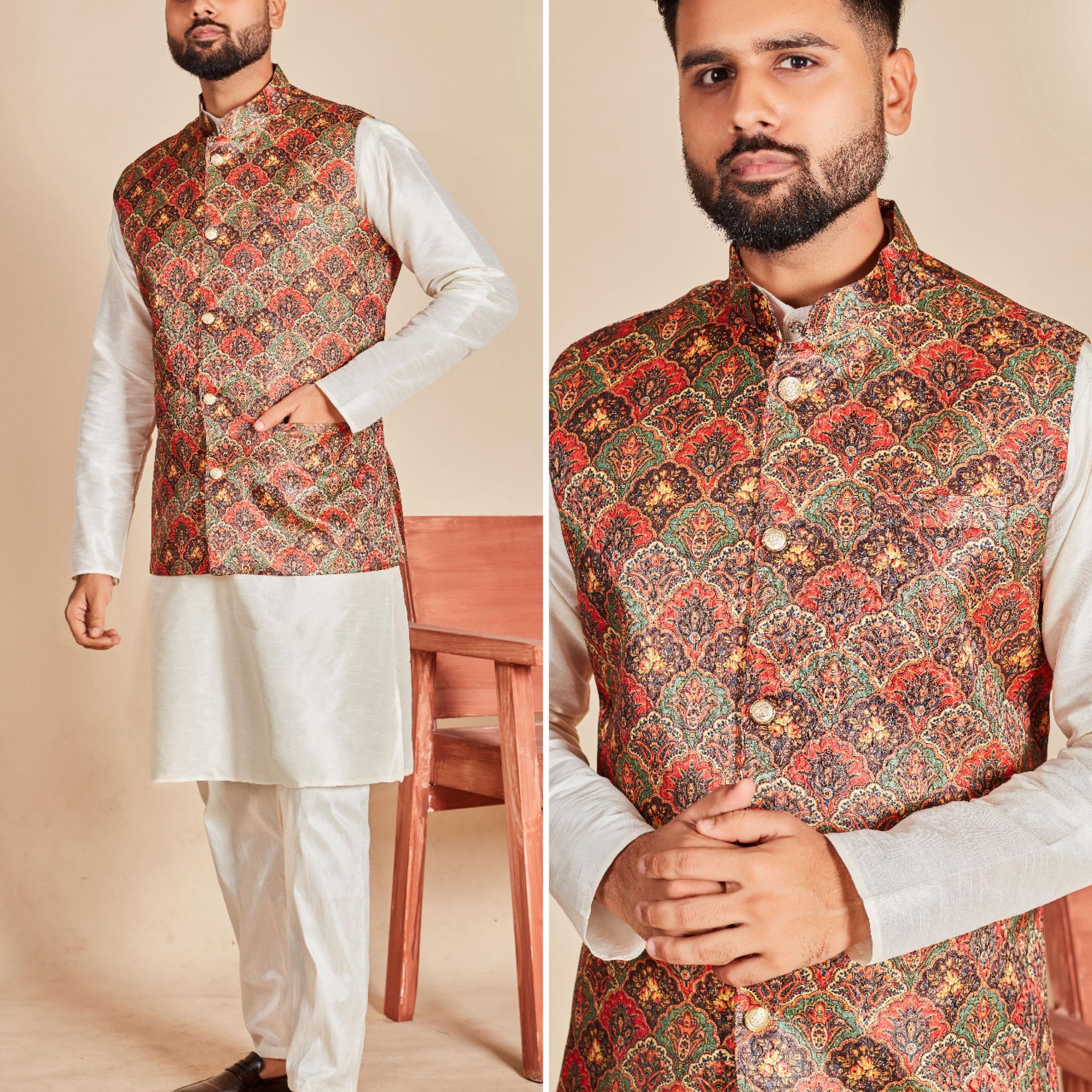 Festival Designer Ready to Wear Kurta Pyjama with Koti