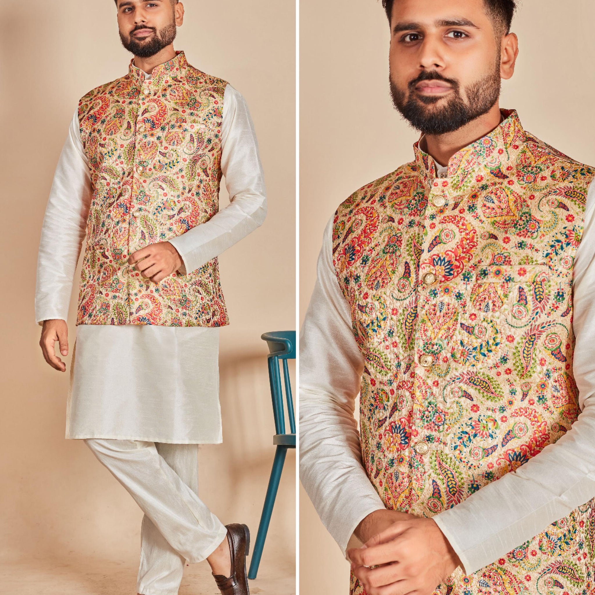 Festival Designer Ready to Wear Kurta Pyjama with Koti