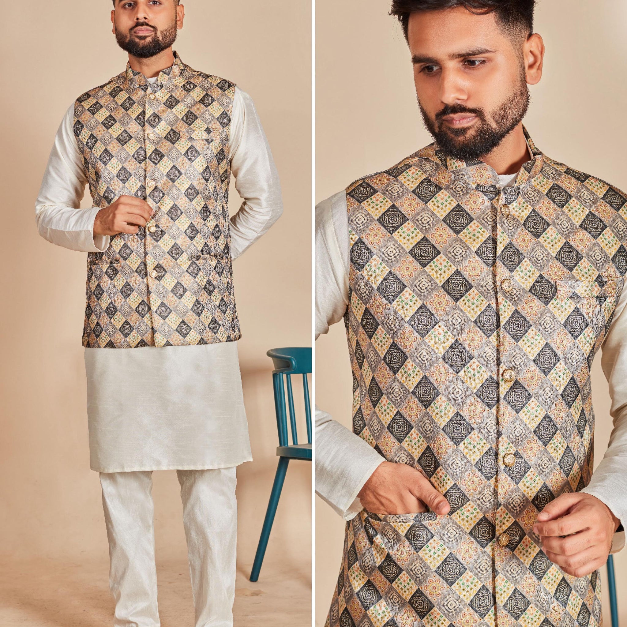 Festival Designer Ready to Wear Kurta Pyjama with Koti