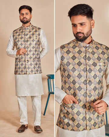 Festival Designer Ready to Wear Kurta Pyjama with Koti