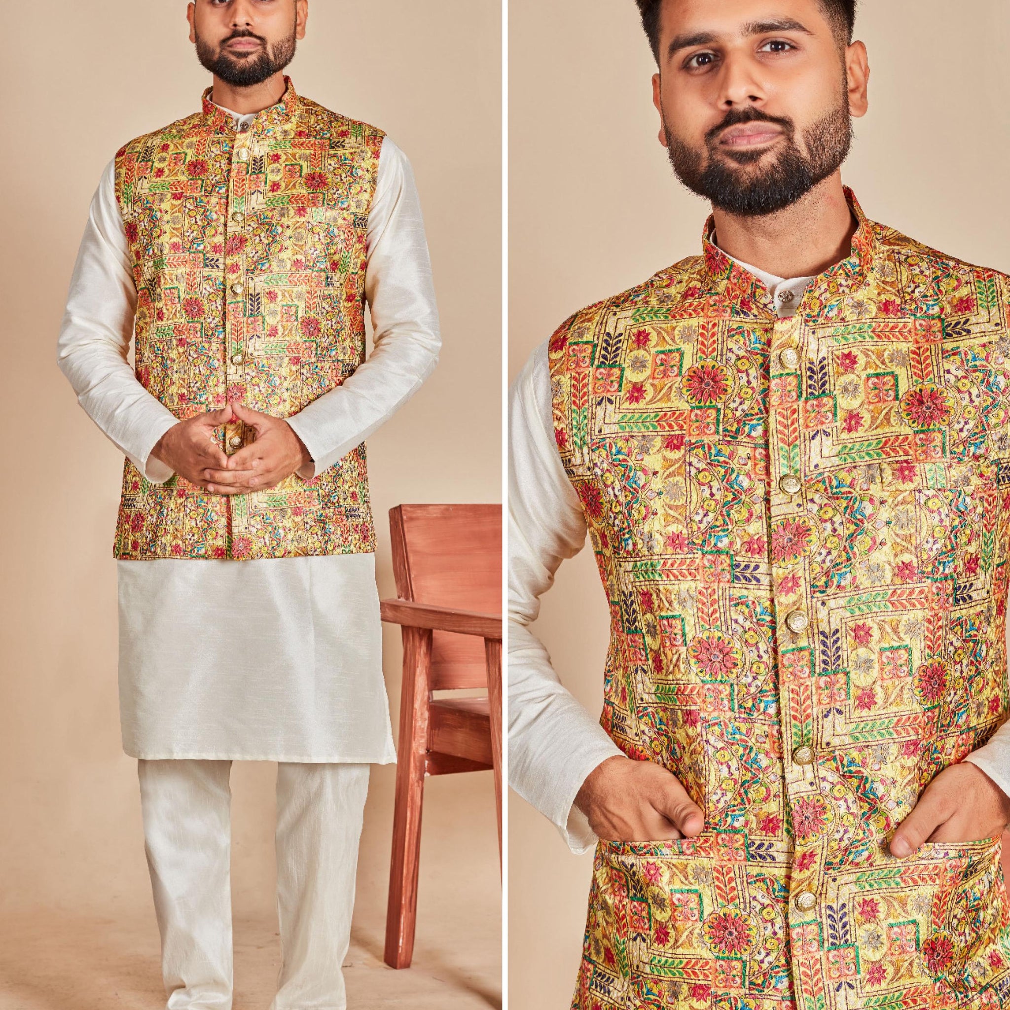 Festival Designer Ready to Wear Kurta Pyjama with Koti