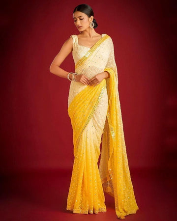 Beautiful Designer Padding Color In Heavy Georgette Sequanc Saree Design 354