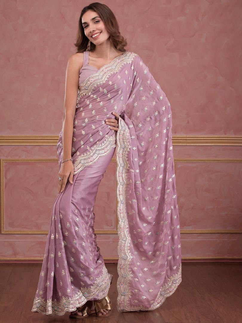 Beautiful Designer Banglory silk Sequanc Saree Design 431