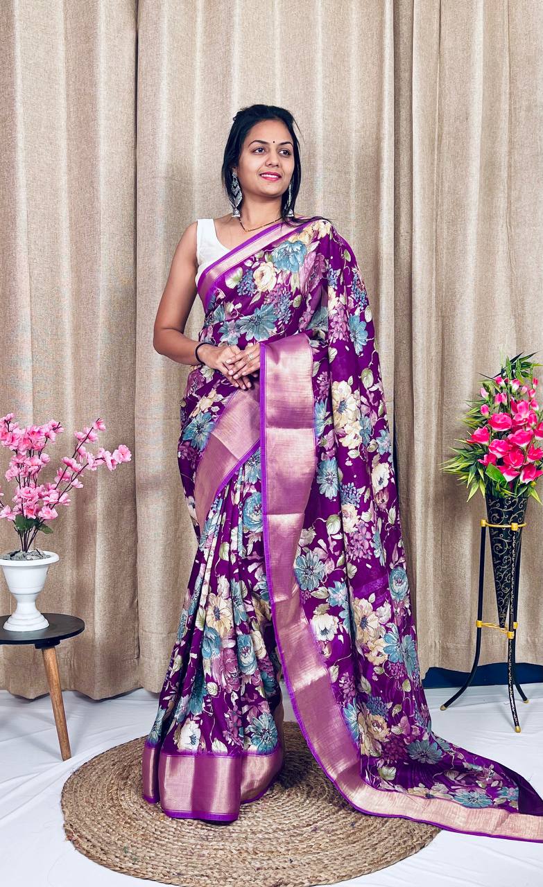 Beautiful Designer Daily Wear Soft Dola Silk Slub Saree